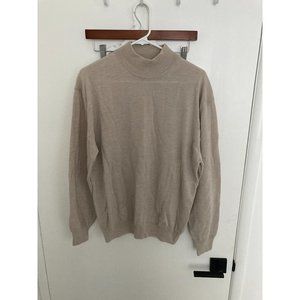 Barneys New York Men's Vintage 100% Merino Wool Sweater, Cream, Medium
